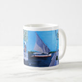 Feluccas on the Nile Painting by Alfred Fox コーヒーマグカップ (正面右)