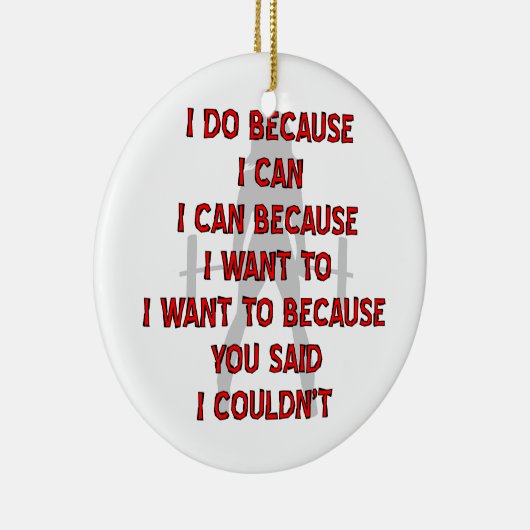 Femの重量挙げ私はできなかった言ったので セラミックオーナメント (右)