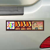 Femのbumbersticker、女性の行進、と- バンパーステッカー (車上)