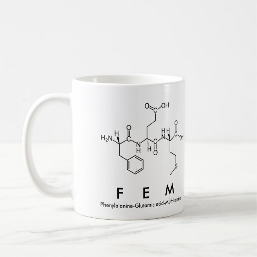 Femペプチド名mug コーヒーマグカップ (左)