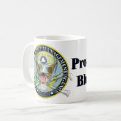 FEMAのキャンプの青いリストのマグ コーヒーマグカップ (正面左)