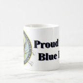 FEMAのキャンプの青いリストのマグ コーヒーマグカップ (中央)