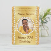 Female 50誕生日招待状for Her, PHOTO 招待状 (スタンド正面)