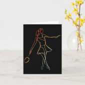 Female Badminton Player Sketch Shuttle Game For Gi カード (黄色い花)