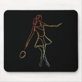 Female Badminton Player Sketch Shuttle Game For Gi マウスパッド (正面)