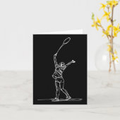 Female Badmintonist Sketch Shuttle カード (黄色い花)