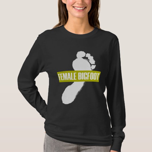 Female Big Foot Print  Giant Tall Women Girls Tシャツ (正面)