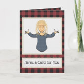 Female Cartoon Funny Thank You Christmas Gift カード (正面)