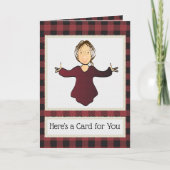 Female Cartoon Funny Thank You Christmas Gift カード (正面)