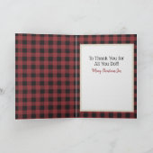 Female Cartoon Funny Thank You Christmas Gift カード (内部)