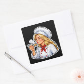Female Chef Illustration Sticker スクエアシール (封筒)
