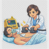 Female Doctor Ultrasound Sticker シール (正面)