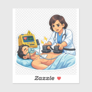 Female Doctor Ultrasound Sticker シール