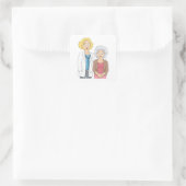 Female Doctor with Senior Woman Patient スクエアシール (バッグ)