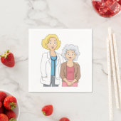 Female Doctor with Senior Woman Patient スタンダードカクテルナプキン (インサイチュ)