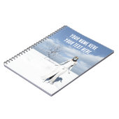 Female elf walking in the snow. Customizable text ノートブック (左側)