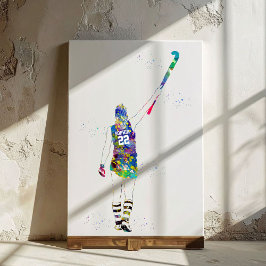 Female Field Hockey Player キャンバスプリント