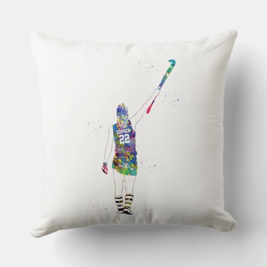 Female Field Hockey Player クッション (裏面)