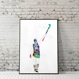 Female Field Hockey Player ポスター