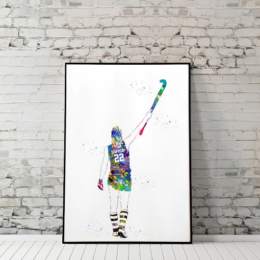 Female Field Hockey Player ポスター