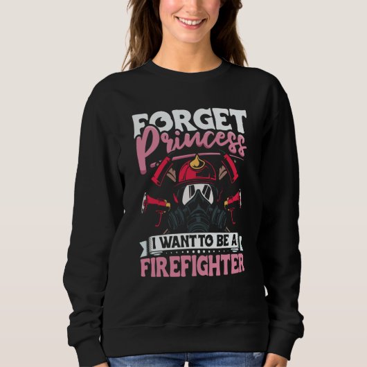 Female Firefighter Fireman Apparel Firefighting fo スウェットシャツ (正面)