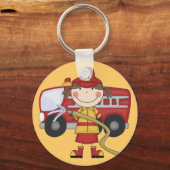 Female Firefighter T-shirts and Gifts キーホルダー (正面)