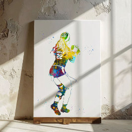 Female Flag Football Player キャンバスプリント