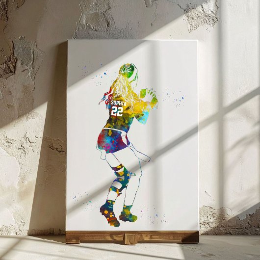 Female Flag Football Player キャンバスプリント