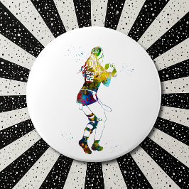 Female Flag Football Player 缶バッジ