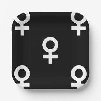 female gender symbol black white ペーパープレート