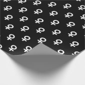 female gender symbol black white ラッピングペーパー (角)