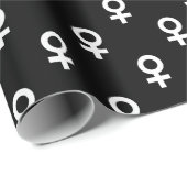 female gender symbol black white ラッピングペーパー (ロールコーナー)