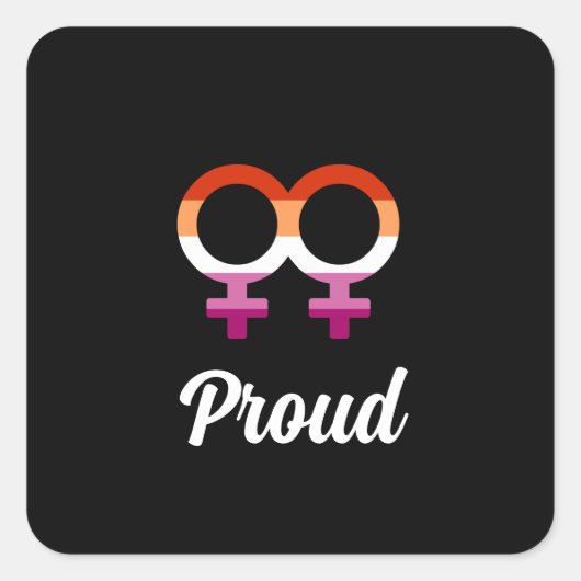 Female Glyphs - Lesbian Pride スクエアシール (正面)