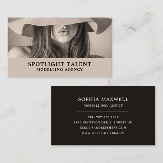 Female Hat Model、Modeling Agency、Model Agent 名刺 (正面/裏面)