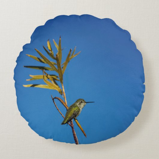 Female Hummingbird ラウンドクッション (正面)