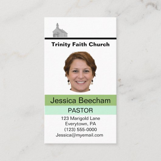 Female Pastor Business Card 名刺 (正面)
