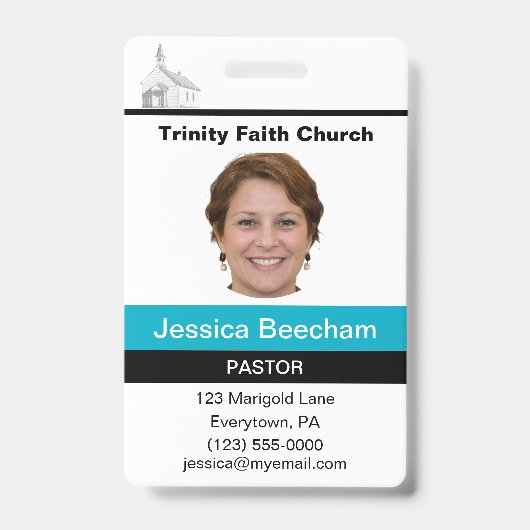 Female Pastor Custom Badge バッジ (正面)