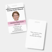Female Pastor Custom ID Badge バッジ (正面＆裏面)