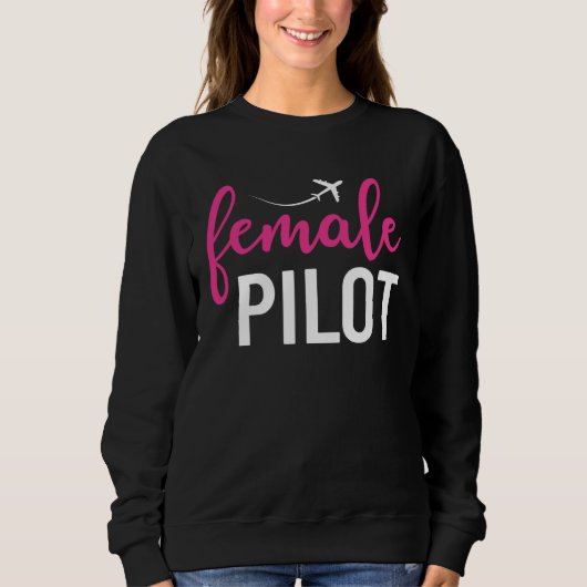 Female Pilot  Aviation スウェットシャツ (正面)