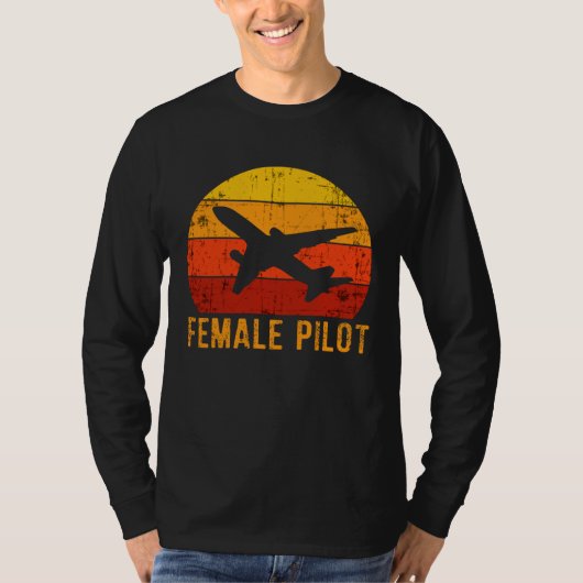 Female Pilot Definition Aviation 3 Tシャツ (正面)