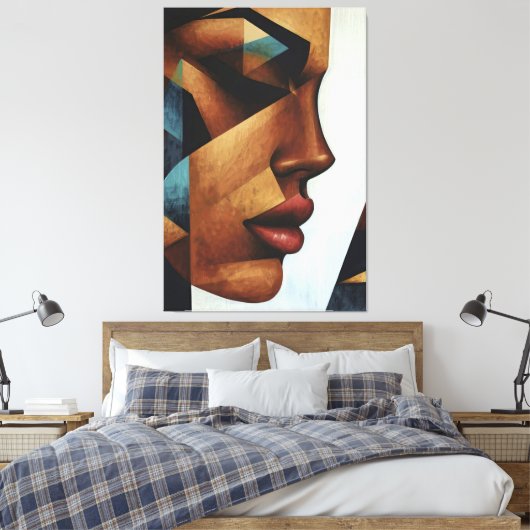 Female Reflection キャンバスプリント (インサイチュ (寝室))