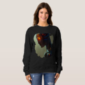 Female Robot Sci Fi Cyborg Unique Futuristic Digit スウェットシャツ (正面フル)