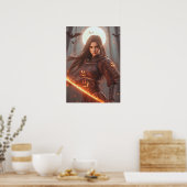 Female Samurai Warrior No.2 – Halloween Edition  ポスター (キッチン)