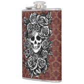 Female Skull Roses Day Of The Dead Art フラスク (左)