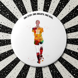 Female Soccer Player Button 缶バッジ