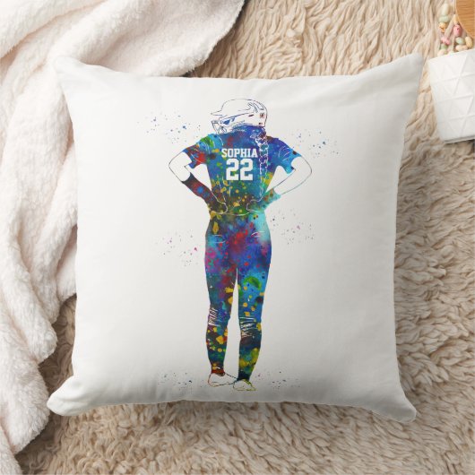 Female Softball Player クッション (ブランケット)