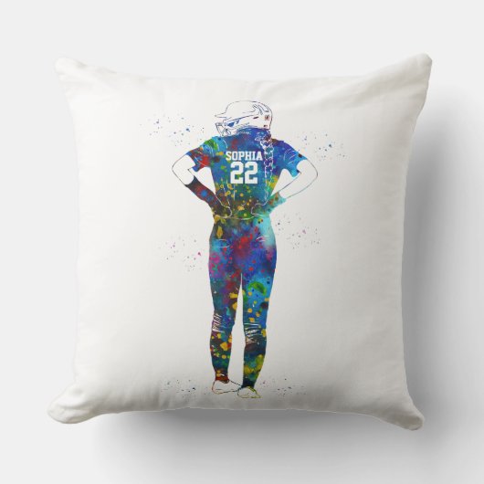 Female Softball Player クッション (正面)