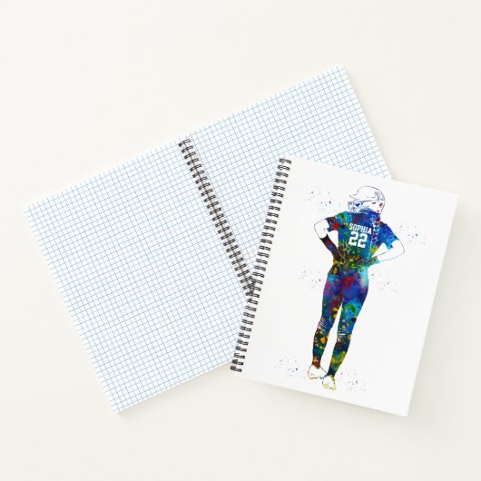 Female Softball Player ノートブック (内部)