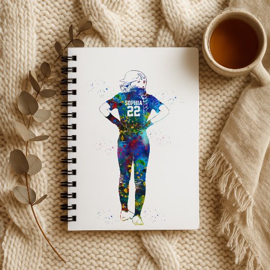 Female Softball Player ノートブック