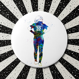 Female Softball Player 缶バッジ